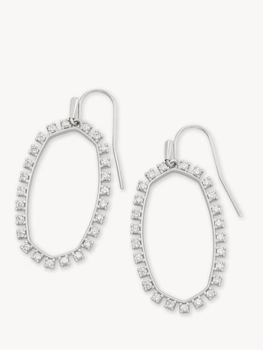 Kendra Scott Elle Open Frame Crystal Drop Earrings in Silver
